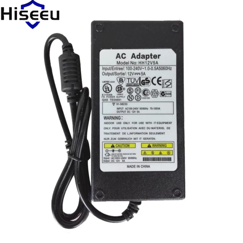 

Charger Adaptor For IP Camera High Quality Universial AC For DC 12V 5A 60W Power Supply For CCTV Camera Hiseeu 36