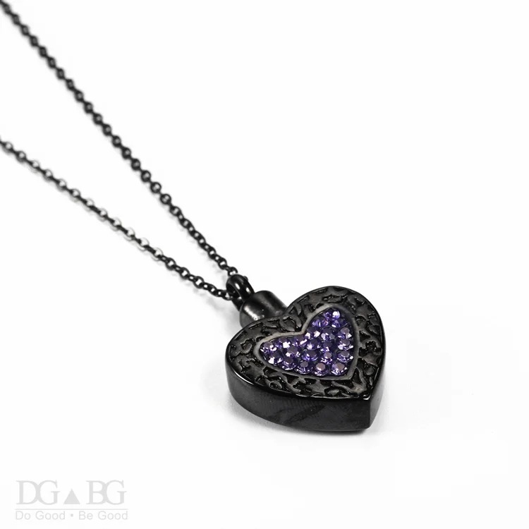 Heart Shaped Necklace Urn Openable Locket Cat Dog Ashes Caskets Pet Cremation Memorial Pendant Keepsake Zircon Jewelry Necklace