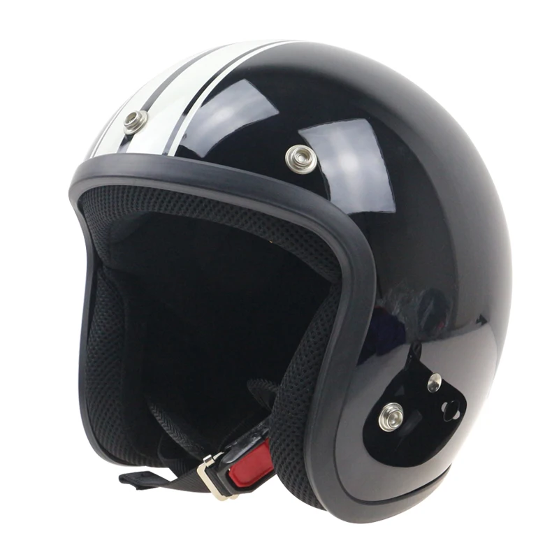 Тканевая маска для глаз с белыми полосками Ретро мотоциклетный шлем стиль измельчитель шлем для езды на мотоцикле с черный с козырьком и 3 пряжкой S, M, L, XL, XXL, XXXL, XXXXL