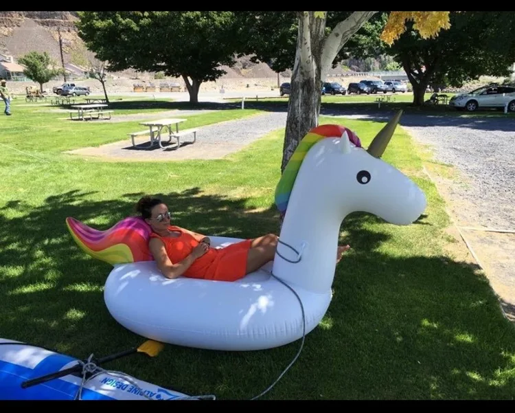 Unicorn inflatable mount adult floating row chair large 275cm swimming ring tube (12)