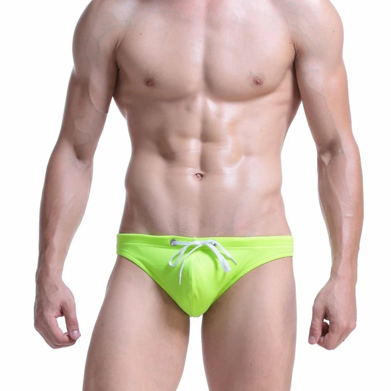 Мужские трусы бикини однотонные мягкие плавки для серфинга пляжная одежда