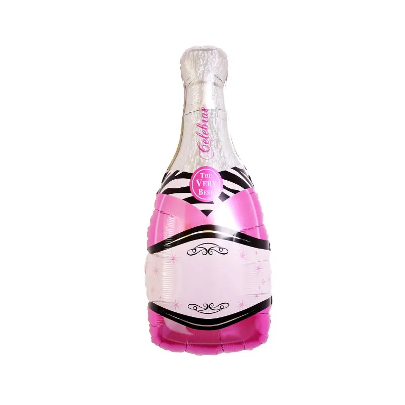 Свадебные юбилейные бутылки вина и чашки балон день рождения надувной шар из алюминиевой фольги украшения подарок шары шампанского - Цвет: pink bottle