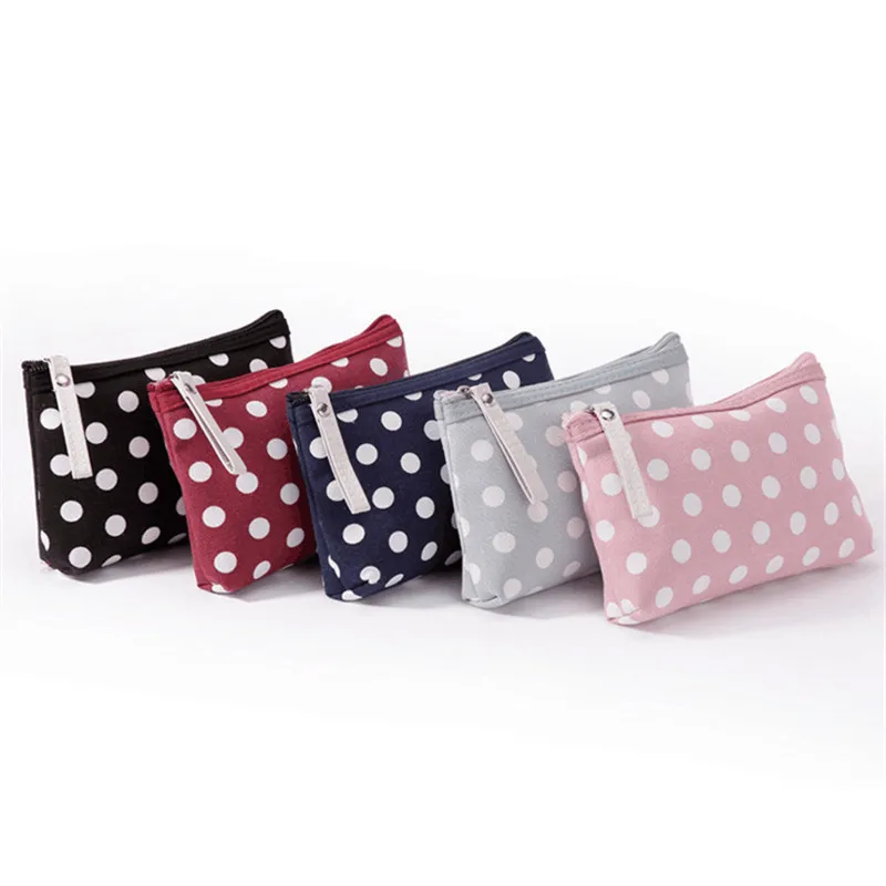 

Dot Multifunctional Women's Canvas Small Wallet Holder Coin Purse Clutch Bag Handbag Mini Bag Hot Sale Free Shipping