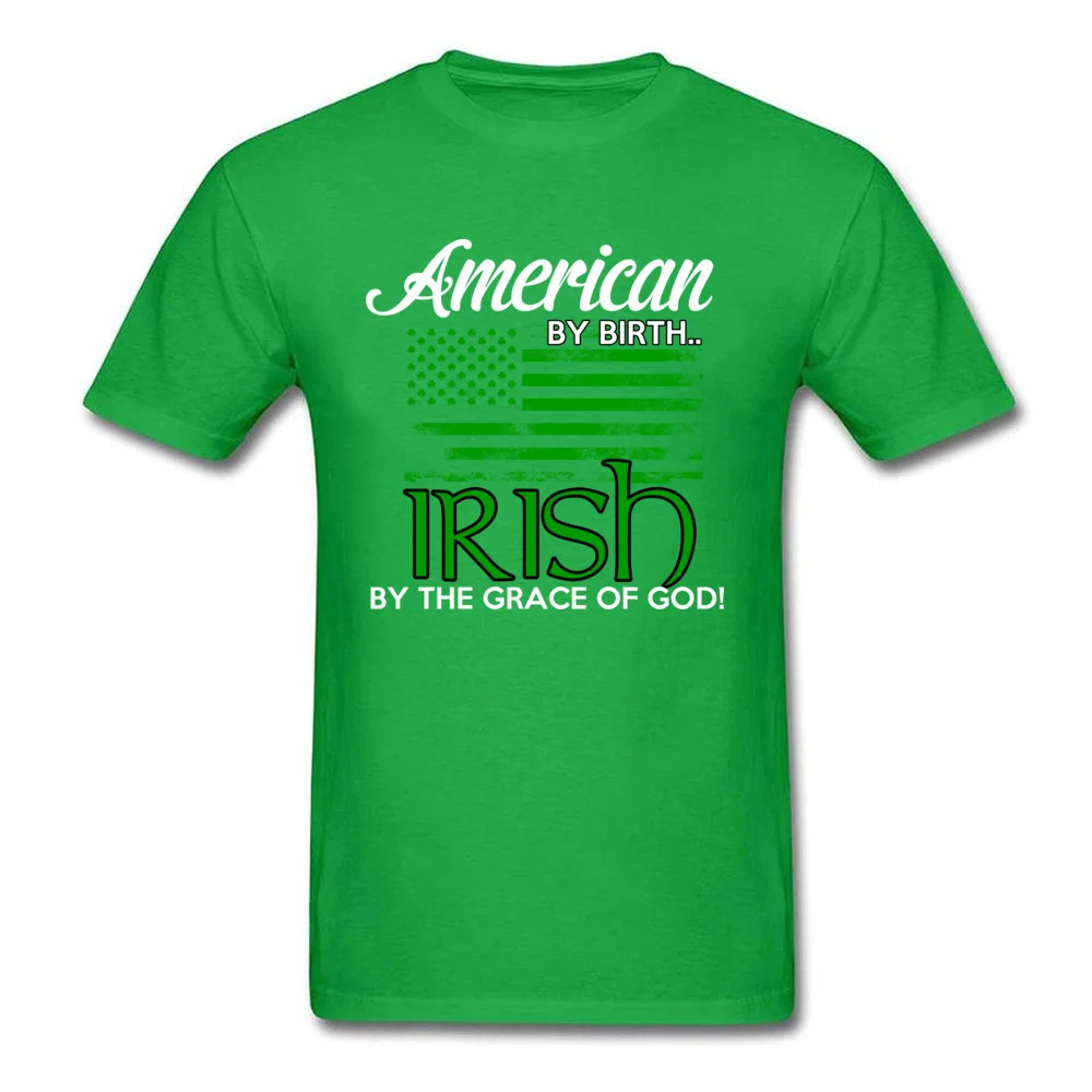 Printed On Leisure Summer Autumn Cotton Round Neck Men's Tops & Tees Casual Clothing Shirt Classic Short Sleeve T Shirt IRISH BY THE GRACE OF GOD green