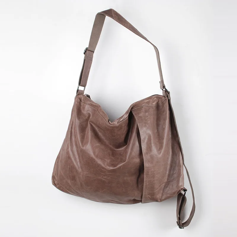 Vendange Japan and Korean Style casual cowhide large-capacity retro leather bag shoulder bag/ messenger bag 0845