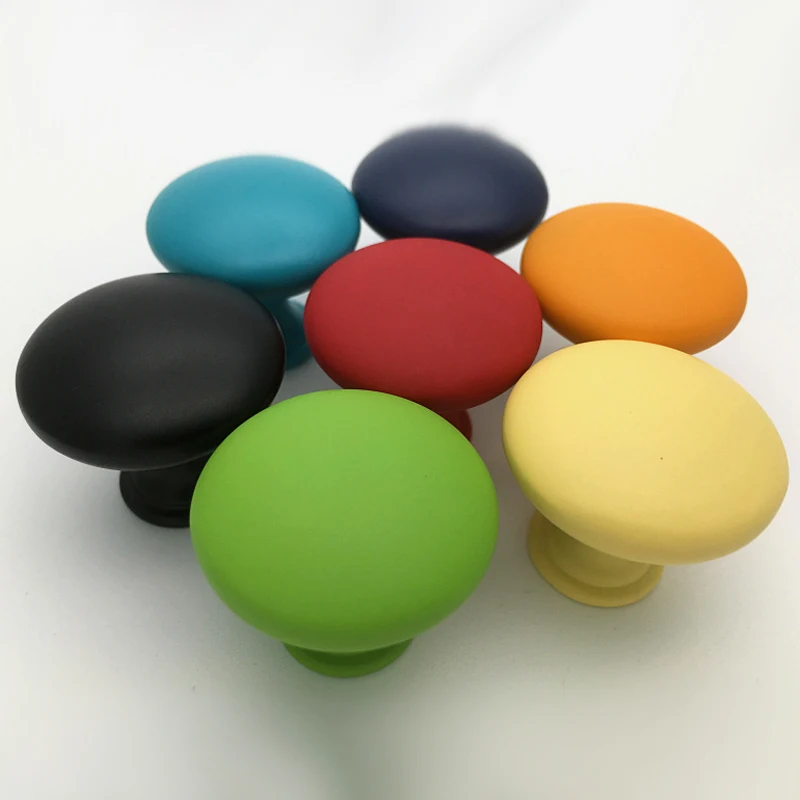 30mm Colorful Drawer Knobs Pulls Kitchen Cabinet Door Handle Kids Children Furniture Hardware ...