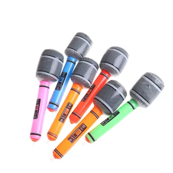 

6pcs Disco Toy Children Gift Party Supplies Stage Prop Microphone Inflatable Microphone Color Random