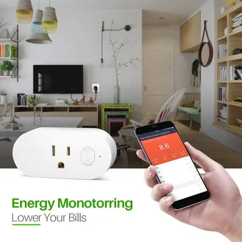 

Mini Smart Socket WiFi Smart Remote Control Switch Power Socket US Plug Smart Sockets Outlet Work for Android\IOS\Alexa