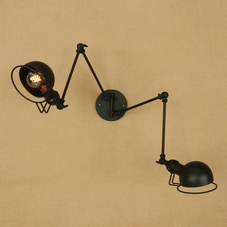 

Retro Double Head Wall Lamps E27 Base Vintage Industrial Wall Lamp Decoration Iron Black/Gold color Wall Light Fixture