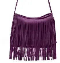 High qualtiy Vintage Faux Suede Fringe WomenTassle Shoulder bag Lady Handbag Woman Crossbody Bag