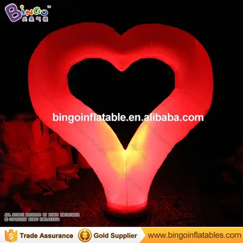

Free Express 2018 hot sale led lighting heart shape light inflatable heart balloon toy for wedding party stage decoration