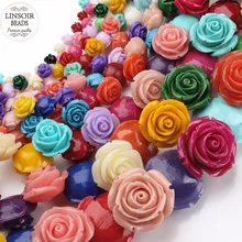 1strand/lot mixed synthetic coral Loose flower rose Beads 6.8.10.12.15.20 25 30mm For DIY Jewelry Findings F2782