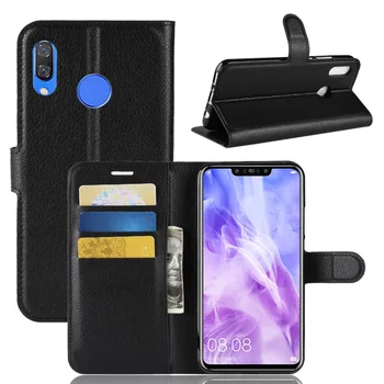 

100pcs/lot Lichi wallet PU Leather stand+TPU Cover Case with card slot For Huawi Nova 3i Honor 8X Y7 Pro 2018 Mate 20 Lite