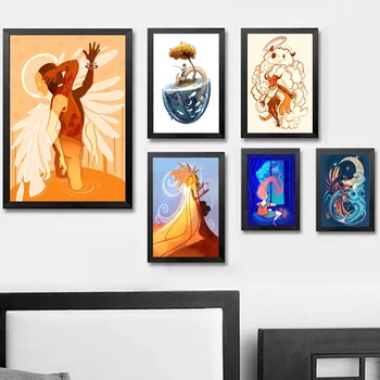 

Surreal Fantasy Watercolor Abstract Canvas Poster Art Prints Painting Wall Picture for Children Living Room Decor