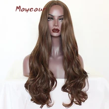 8 цвет длинные волнистые синтетический парик Borwn натуральные волосы парики для женщин 180 плотность