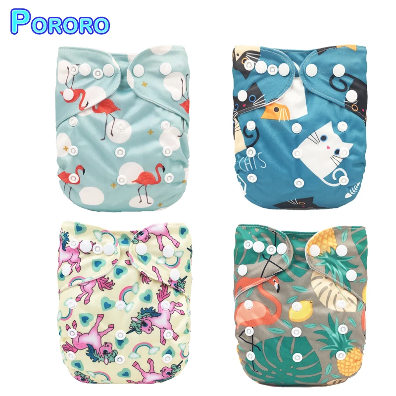 

Pororo 2019 0-2 Years 3-15KG Children Reusable Pocket Baby Cloth Diaper Printed PUL Cover Wrap Suede Cloth Adjustable Washable