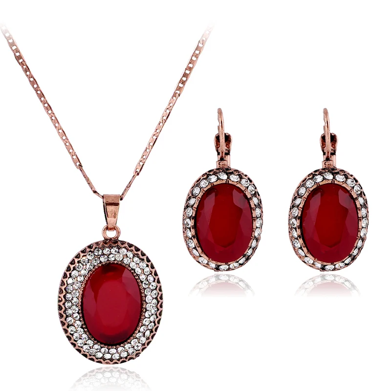 Wedding Bridal Jewelry for Women Sets of jewelry Fashion Party Retro Statement Beautiful Round