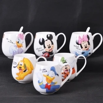 

Hot Sale Cartoon Kids Cup Mug Daisy Donald Goofy Mickey Minnie Pluto Funny Cup For Christmas Gift