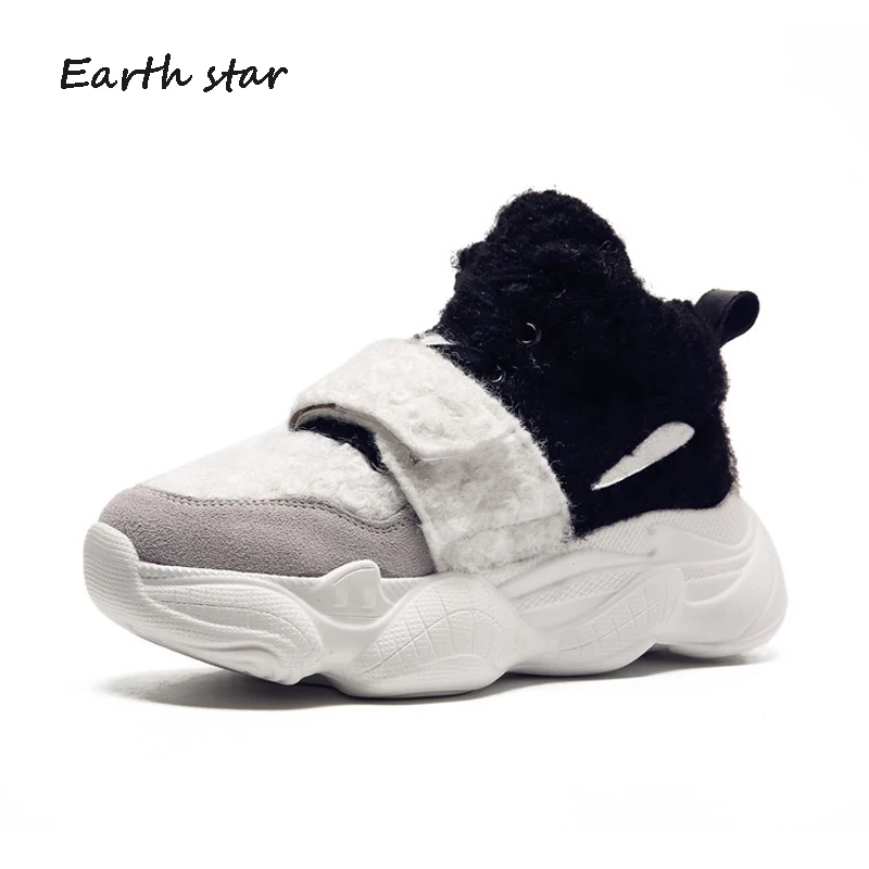 

zapatos de mujer Casual Shoes Women Fashion Brand Platform Sneakers Lady chaussure Autumn New Female footware Fur White Shoes