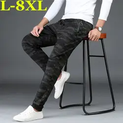 Новый Большие размеры 9XL8XL Повседневное Штаны мужские брюки прямые весна и осень тонкие здоровья Штаны зауженные мужские брюки камуфляж