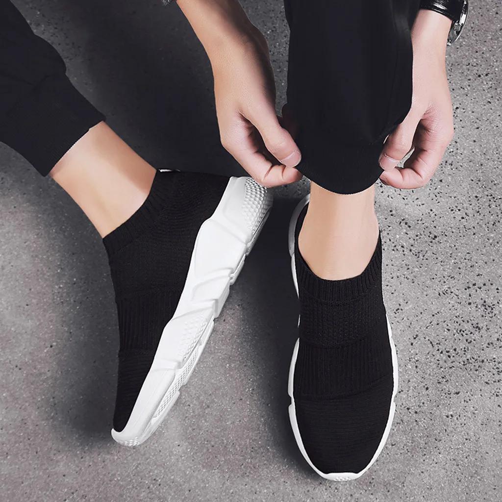 

Male Sports Shoes Lightweight Sneakers Men's Summer Socks Tide Shoes Casual Slip-On Sneaker Mesh Breathable Sneakers#g4