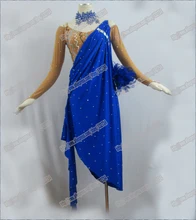 ROYALBULE SALSA TANGO,RUMBA,CHA-CHA DANCE DRESSES,COSTUMES,EXERCISE,LESSION.FEATHER,LATIN DANCE DRESS,DANCER COSTUMES, LD-0017