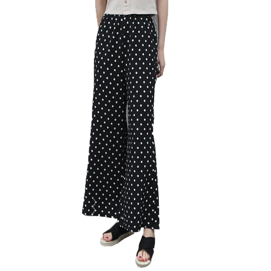 ZYFPGS 2019 Women's Black Dots Casual Pants Corduroy Fabric Casual Women Pants Plus Size Retro Waist Loose Sales Leader Z0710 ZYFPGS 2019 Women's Black Dots Casual Pants Corduroy Fabric Casual Women Pants Plus Size Retro Waist Loose Sales Leader Z0710