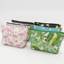 PU Leather Print Wash Cosmetic Bag Large Capacity Portable Travel Storage  Makeup Bag