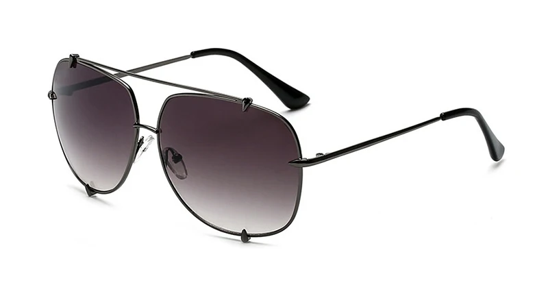 Мужские брендовые дизайнерские Винтажные Солнцезащитные очки пилота для мужчин негабаритных оттенков Ретро Женские стимпанк солнцезащитные очки Gafas Oculos 485 м - Цвет линз: Gun Frame Grey