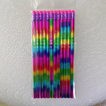 

12 pcs new rainbow HB pencil wood green pencil bright color appearance pencil school office supplies pencil