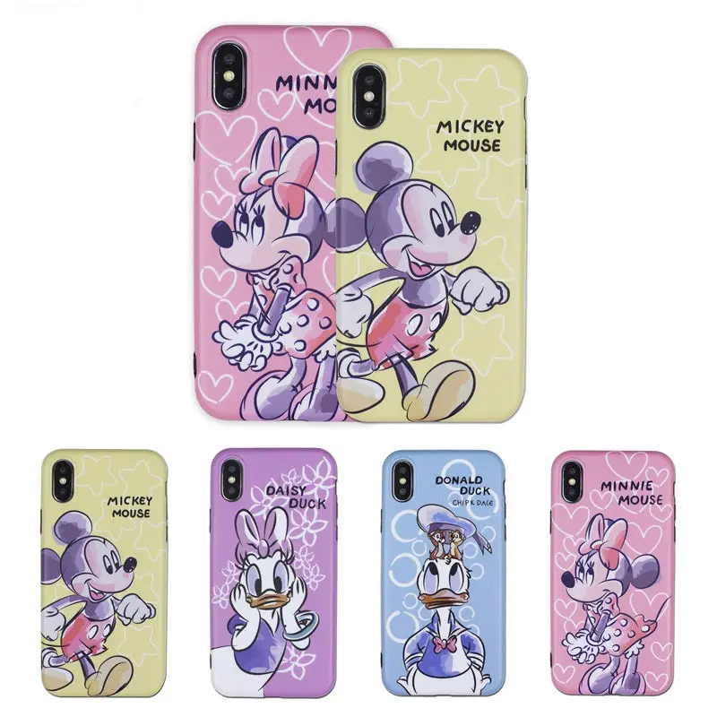 

For iPhone X XR XS Max Case Cute Cartoon Couple Soft TPU Phone Cover For Coque iPhone 7 8 Plus 6 6 S Plus Case Donald Daisy Duck