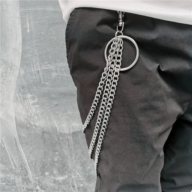 

Long Trousers Hipster Key Chains Punk Street Big Ring Key Chain Metal Wallet Belt Chain Pant Keychain Unisex HipHop Jewelry YE60