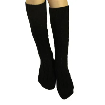

Women Girl Hemp Flower Boot Cuffs Warmer Knit Leg Middle Tube Stockings BK casual meia dropshipping 40mi17
