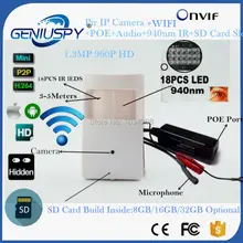 POE 960P Wifi Night Vision 940NM Mini IP Camera Security Camera Indoor Security CCTV Mini IP TF Camera Wifi POE Audio P2P ONVIF