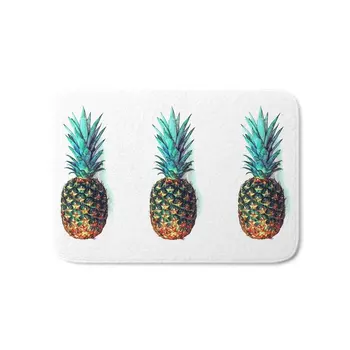 

Tri Soldier Pineapples Bath Mat 17" x 24"Pattern Fleece Rug Anti-Slip Doormat Home Decor