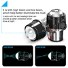 RACBOX Universal Fog Light Projector lens 2.5 inch Metal Bi Xenon Lenses Front Bumper Lamp H11 6000K HID Led Bulb Car Retrofit ► Photo 3/6