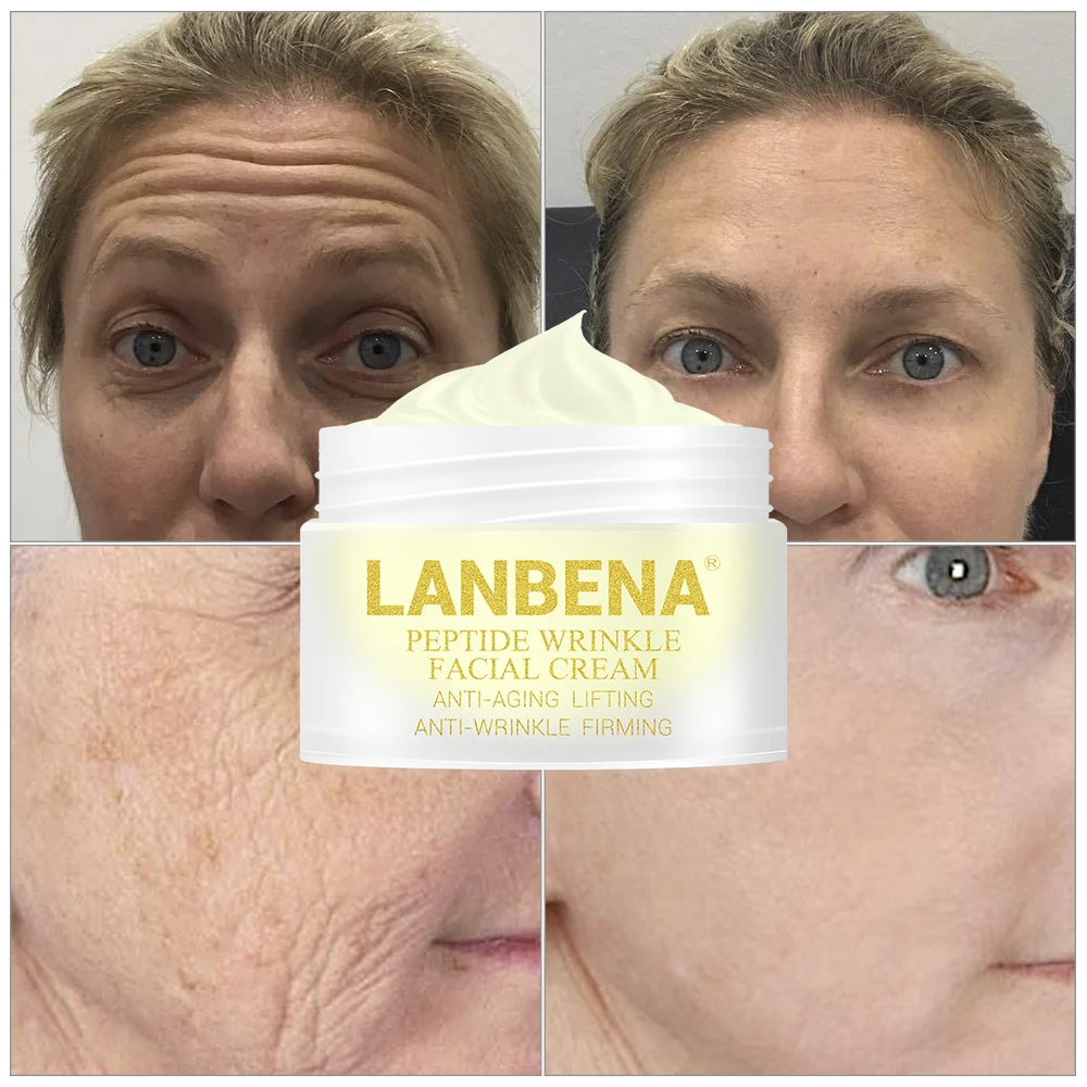 

LANBENA Peptide Anti Wrinkle Facial Cream Anti Aging Skin Whitening Lifting Firming Acne Treatment Hyaluronic Acid Snail Cream