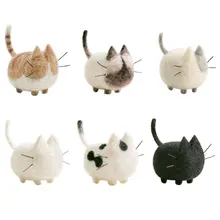 Фотография 1 Set Non-finished Cats Felt Poke DIY No Face Cats Material Package Wool Felt Poked Doll Free Shipping Felt for Needles