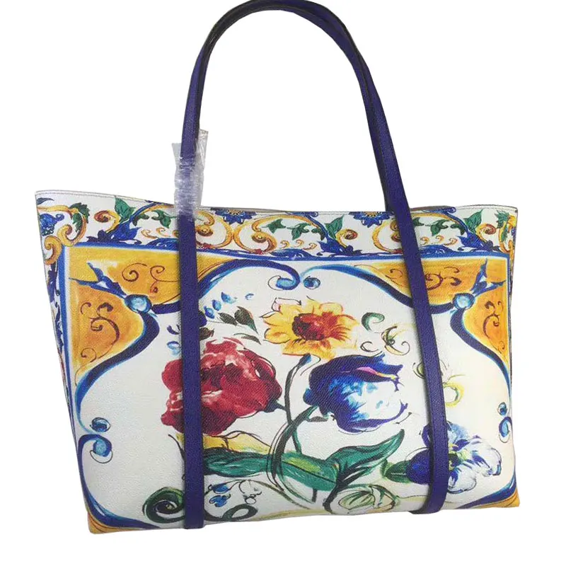 

One-shoulder shopping bag Rose Printing female steamed stuffed bun mother bag with large capacity