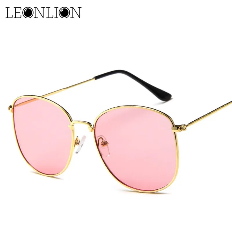 

LeonLion 2018 Ocean Slice Sunglasses Women/Men Metal Glasses Lady Round Luxury Retro Sun Glasses Vintage Mirror Oculos De sol