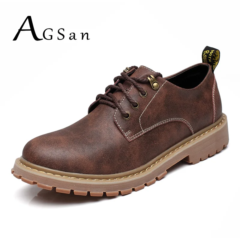

AGSan Work Boots Men Safety Shoes Big Size 37-47 Ankle Boots Brand Lace Up Shoes 11 10.5 10 Autumn Rubber Boot Brown Black 2017
