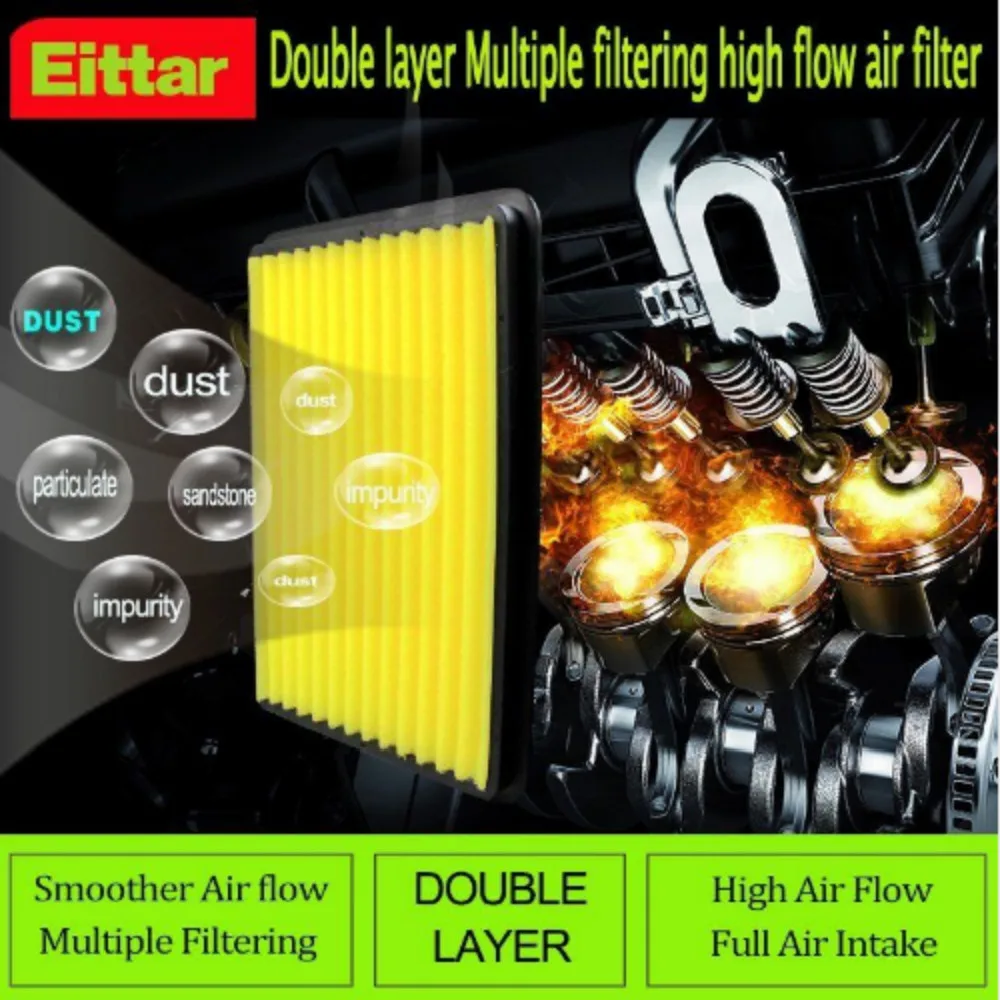 Filtro de aire del coche de alto flujo filtro de aire del automóvil Super híbrido filtros de aire para HONDA CRV CR-V 2.4L 2007-2011 (encuentro KN 33-2377)