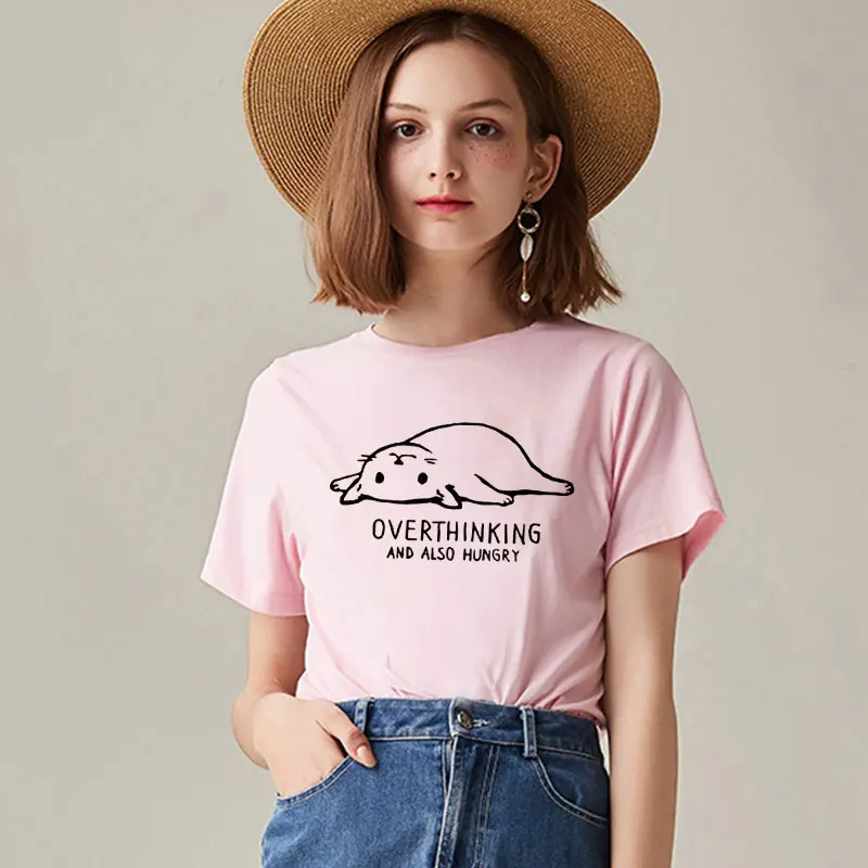 CZCCWD Летняя мода 2019 пляжная Повседневная футболка Harajuku Kawaii Cat с животным принтом