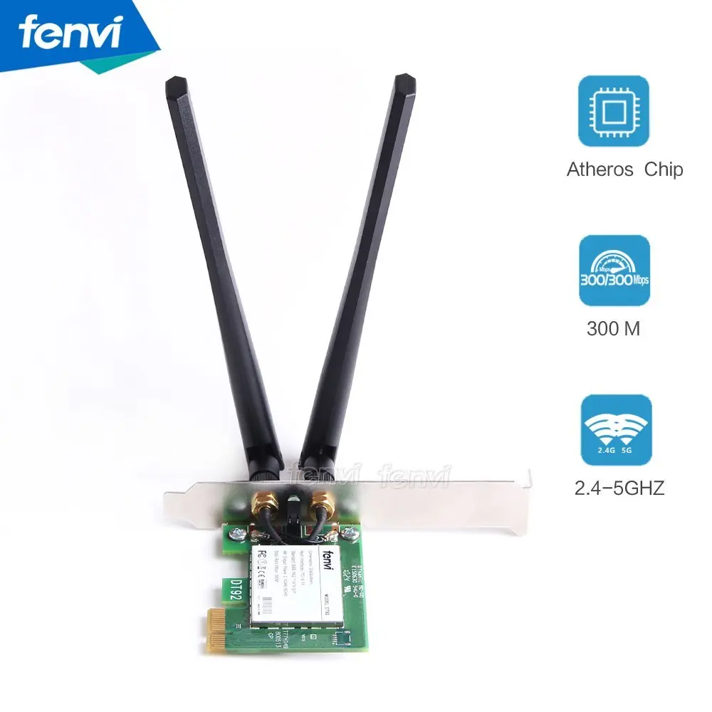 Fenvi AR5BDT92 Dual Band 300 Мбит pci-e 802.11a/B/G/N Wi-Fi адаптер беспроводной карты антенны для