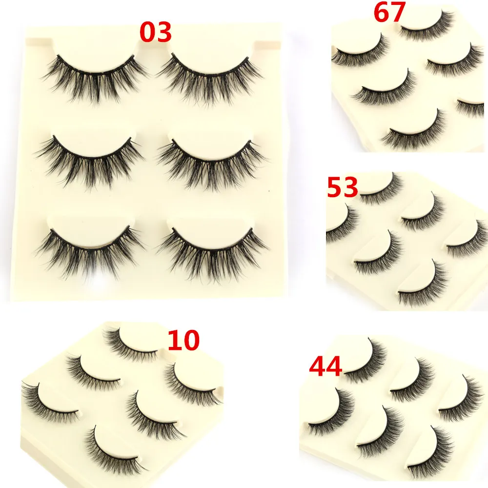 

MAANNGE 3Pairs/Set 3D Mink Eyelashes Natural Long Crisscross False Eyelashes Black Lashes Makeup Eyelash Extension Beauty Tools