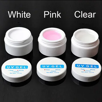 

1 Bottle Pink/White/Clear UV Gel Crystal Nails Transparent Uv Builder Gel For Art Tips Manicure Set Extension Gel ZJJ3001