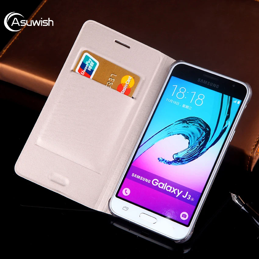 360 كامل فليب غطاء محفظة جلدية الهاتف حقيبة لهاتف سامسونج غالاكسي J3 2016 2015 GalaxyJ3 J 3 6 SM J320 J320F J320H j320FN SM-J320F