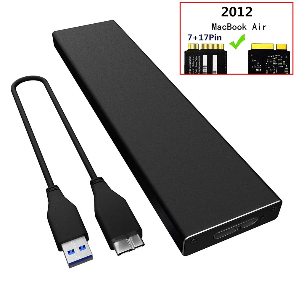 

External Hard Drive Case For 2012 MacBook Air SSD USB 3.0 to A1465 A1466 SSD Adapter Enclosure For MD223 MD224 MD231 M232