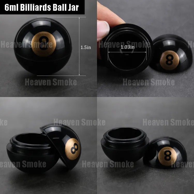 

2pc 6ml BHO Silicone Jar Billiards Ball Jar Dab Wax Nonstick Herb Stash Container for Storage Dry Herb,Tobacco,Concentrations