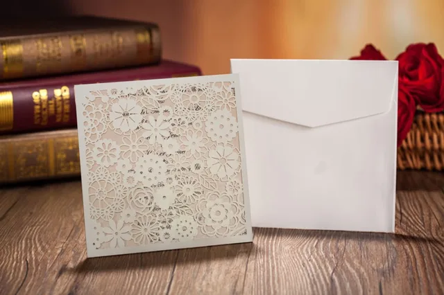 us 95 0 white lace invitation pockets pink wedding invitation with white lace invitation pockets set of 50 in cards invitations from home wedding invitation pockets